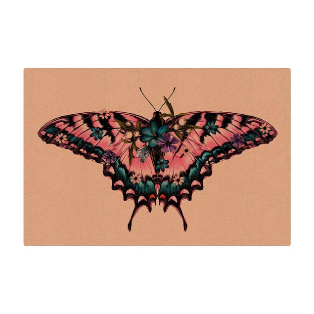 Kurk mat Illustration Floral Tiger Swallowtail