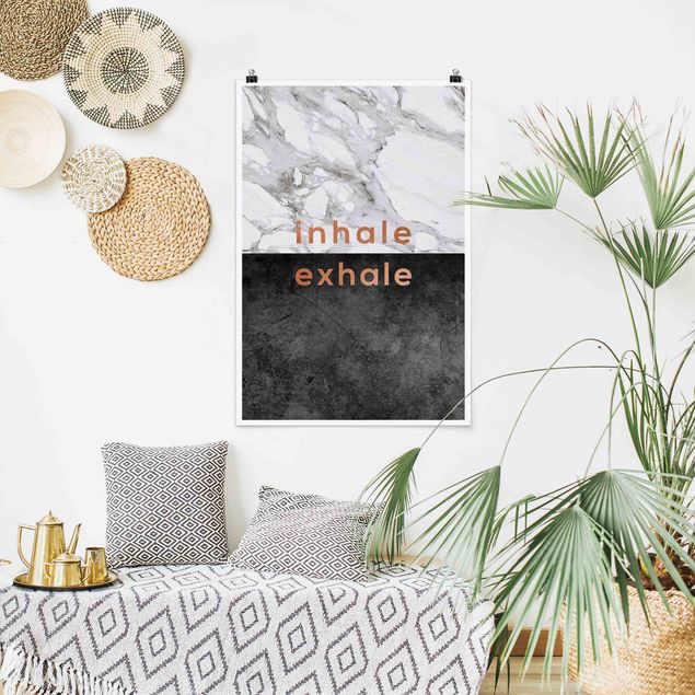 Posters Inhale Exhale Copper And Marble