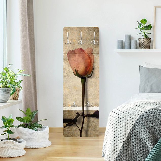 Wandkapstokken houten paneel Inner Rose