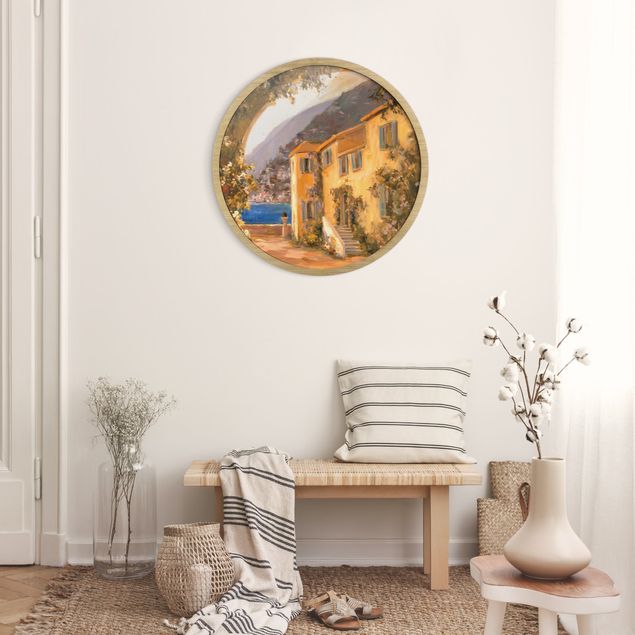 Rond schilderijen Paesaggio italiano - Arco floreale