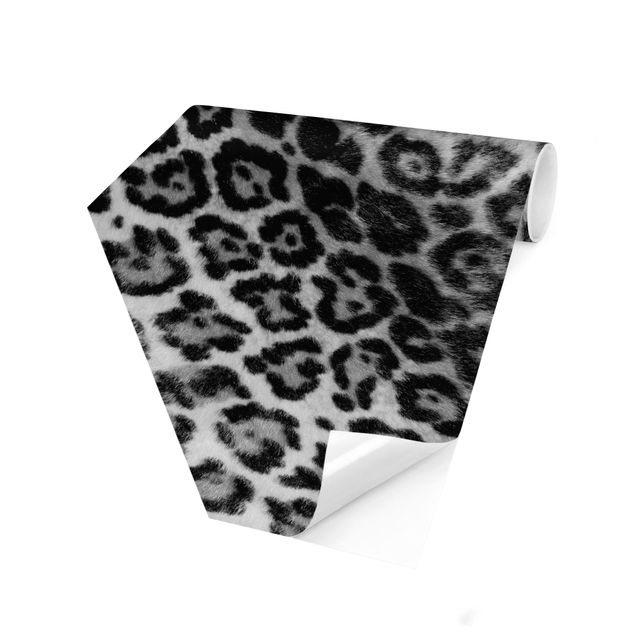 Hexagon Behang Jaguar Skin Black And White