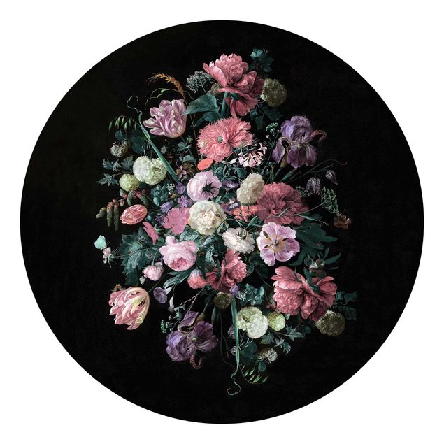 Behangcirkel Jan Davidsz De Heem - Dark Flower Bouquet