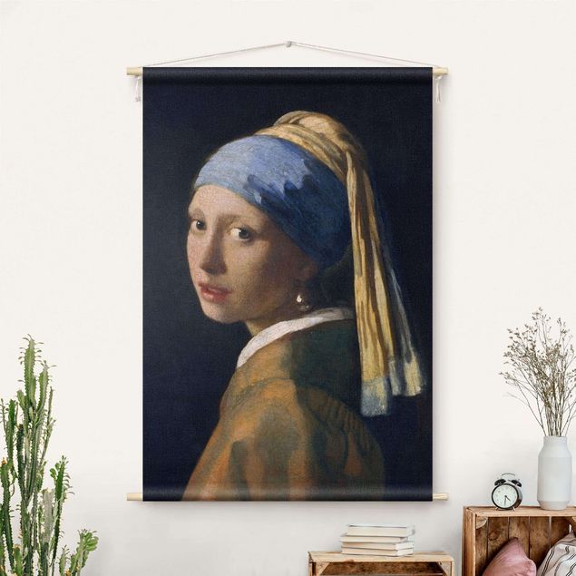 wandkleed modern Jan Vermeer Van Delft - Girl With A Pearl Earring