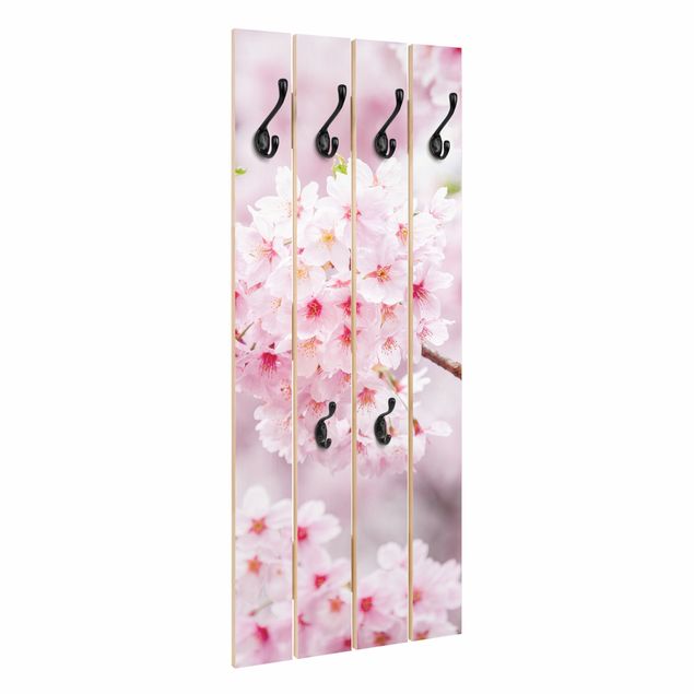 Wandkapstokken houten pallet Japanese Cherry Blossoms