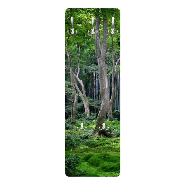 Wandkapstokken houten paneel Japanese Forest