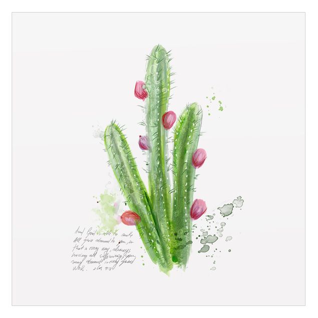 Raamfolie - Cactus With Bible Verse II
