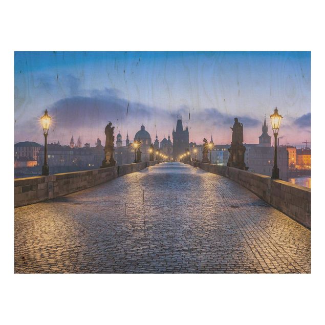 Houten schilderijen Charles Bridge In Prague