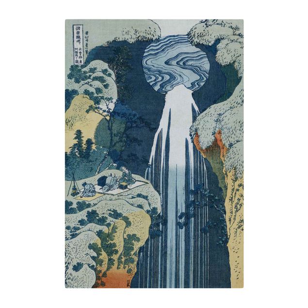 Akoestisch schilderij - Katsushika Hokusai – The Waterfall Of Amida