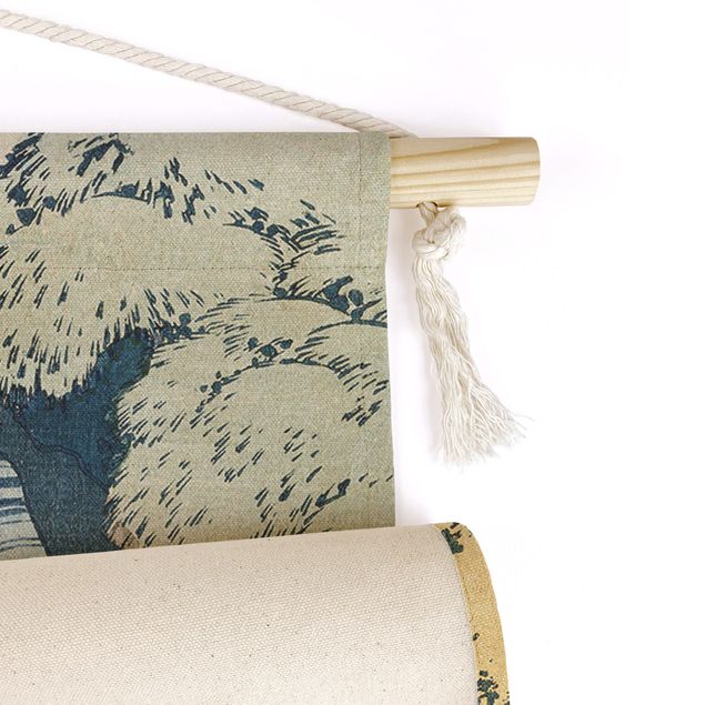 wandkleden kunstenares Katsushika Hokusai – The Waterfall Of Amida