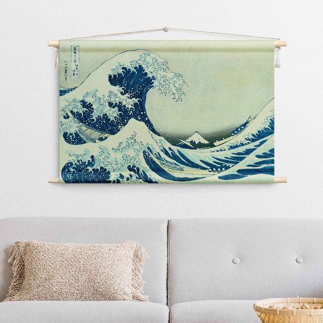 muur tapijt Katsushika Hokusai - The Great Wave At Kanagawa