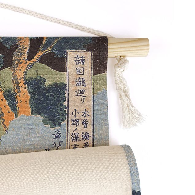 wandkleden kunstenares Katsushika Hokusai - Ono Waterfall