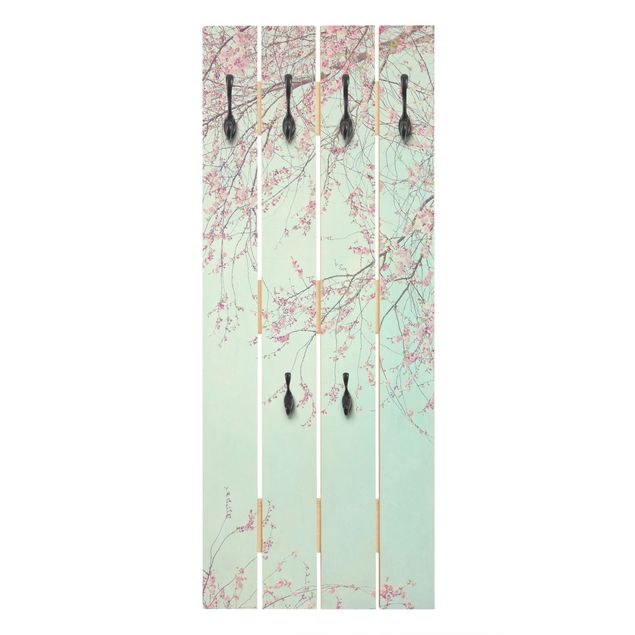 Wandkapstokken houten pallet Cherry Blossom Yearning