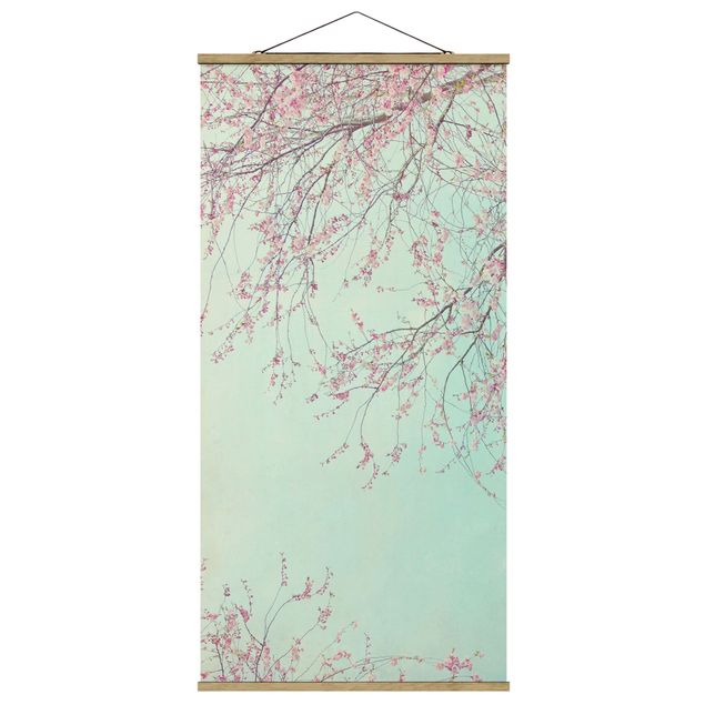 Stoffen schilderij met posterlijst Cherry Blossom Yearning