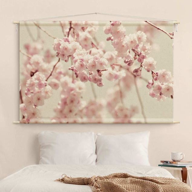 wanddoek natuur Dancing Cherry Blossoms