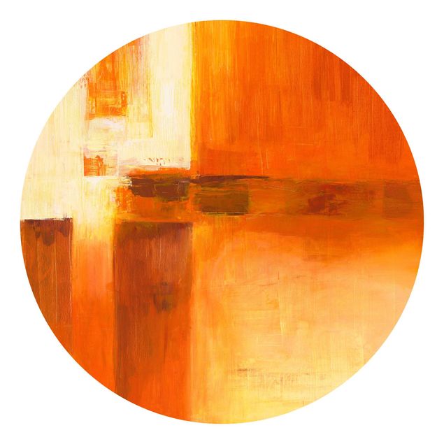 Behangcirkel Composition In Orange And Brown 01