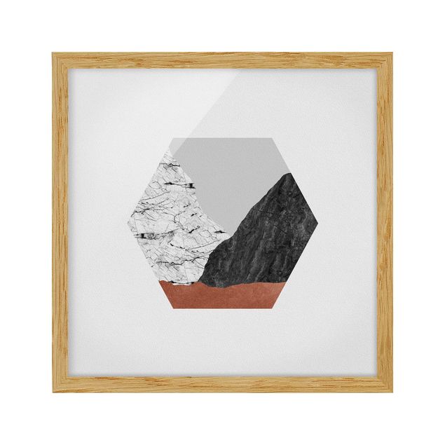 Ingelijste posters Copper Mountains Hexagonal Geometry