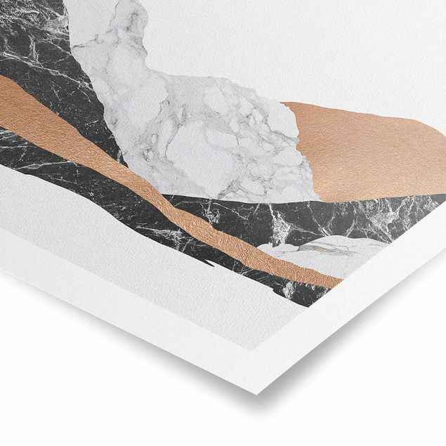 Posters Landscape In Marble And Copper