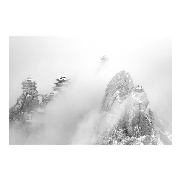 Fotobehang Laojun Mountains In China Black And White