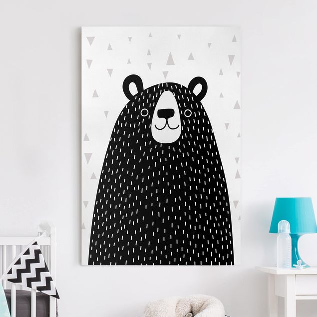 Canvas schilderijen Zoo With Patterns - Bear