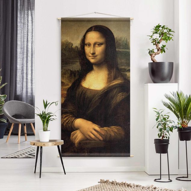 wanddoek xxl Leonardo da Vinci - Mona Lisa