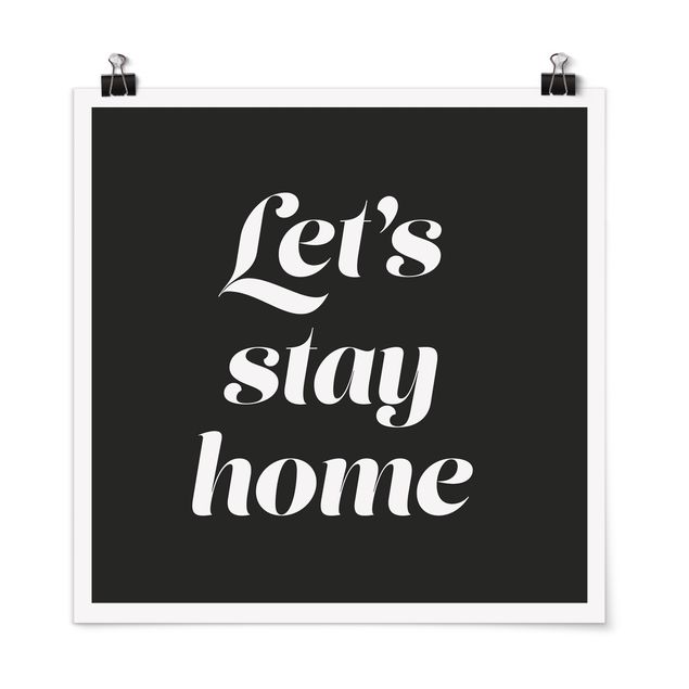 Posters Let's stay home Typo