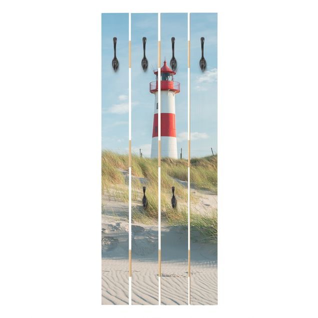 Wandkapstokken houten pallet Lighthouse At The North Sea