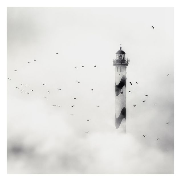 Fotobehang Lighthouse In The Fog