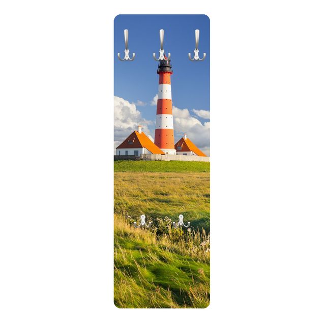 Wandkapstokken houten paneel Lighthouse In Schleswig-Holstein