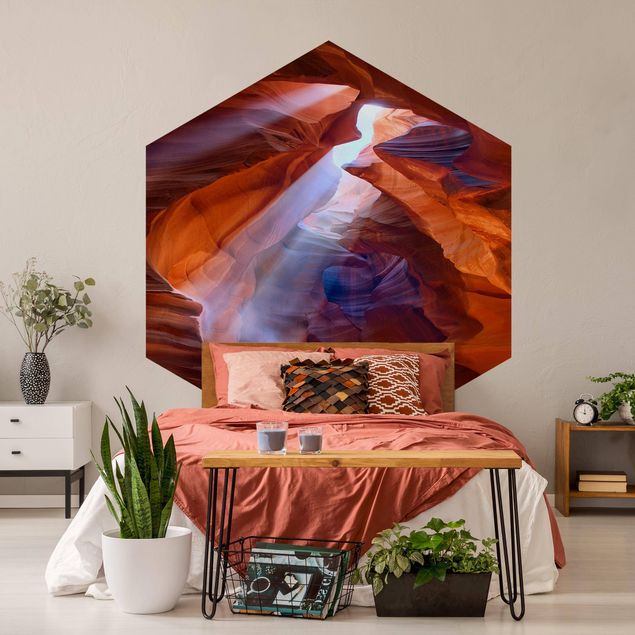Hexagon Behang Play Of Light In Antelope Canyon