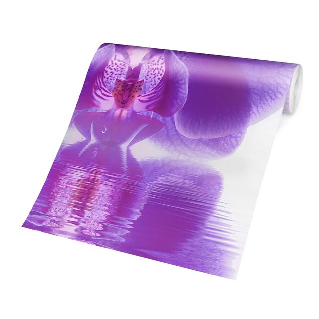 Fotobehang Purple Orchid On Water