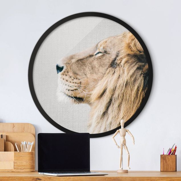 Gerahmte Bilder Rund Lion Leopold
