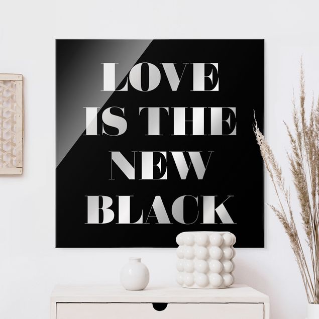 Glas Magnettafel Love Is The New Black