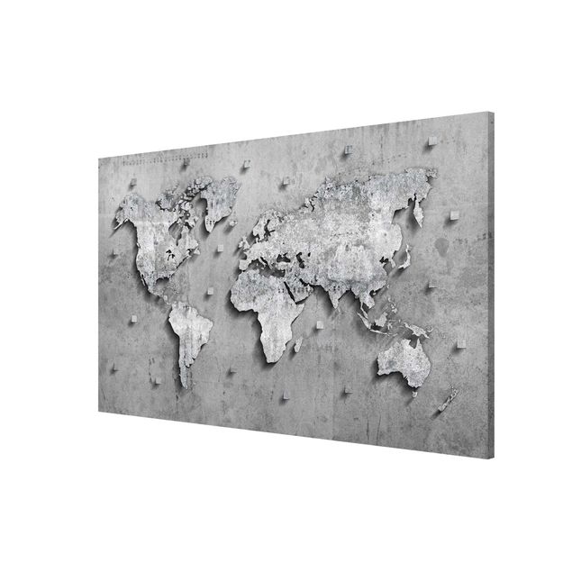 Magneetborden Concrete World Map