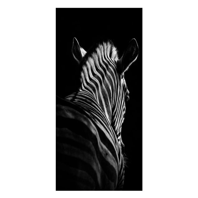 Magneetborden Dark Zebra Silhouette