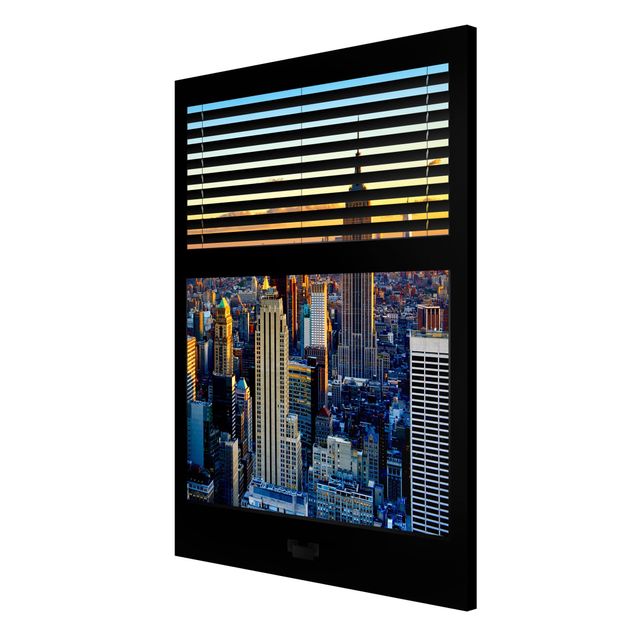 Magneetborden Window View Blinds - Sunrise New York