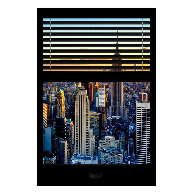 Magneetborden Window View Blinds - Sunrise New York