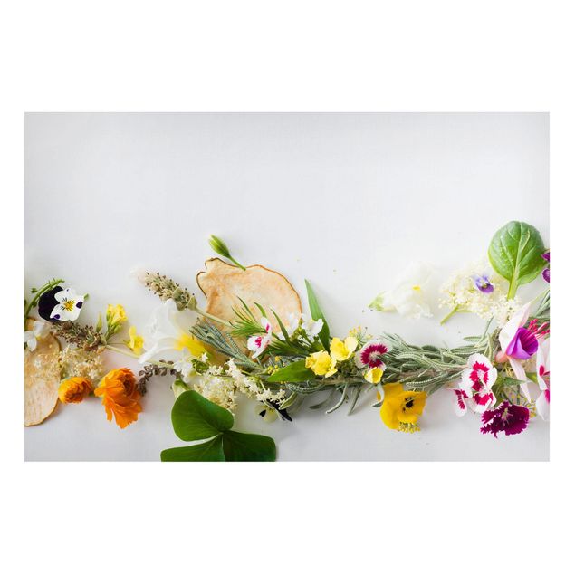 Magneetborden Fresh Herbs With Edible Flowers