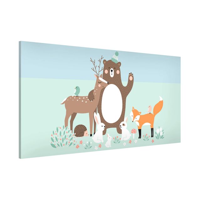 Magneetborden Forest Friends with forest animals blue