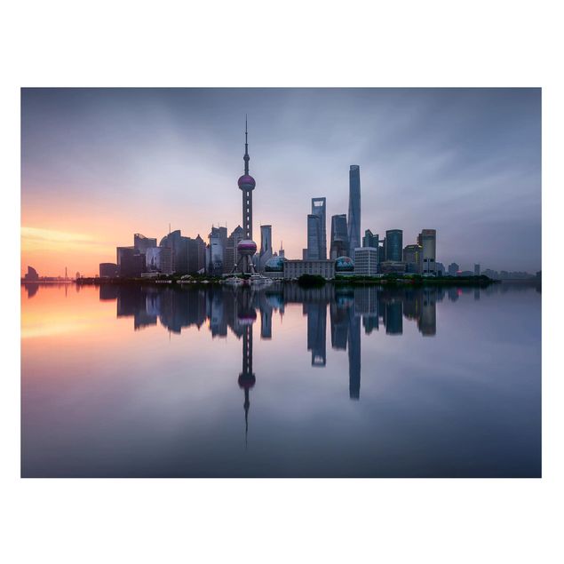 Magneetborden Shanghai Skyline Morning Mood