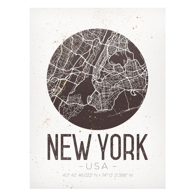 Magneetborden New York City Map - Retro