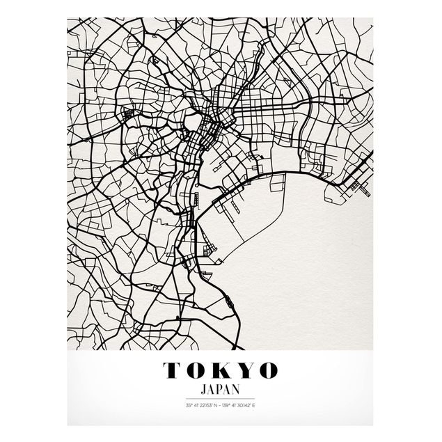 Magneetborden Tokyo City Map - Classic