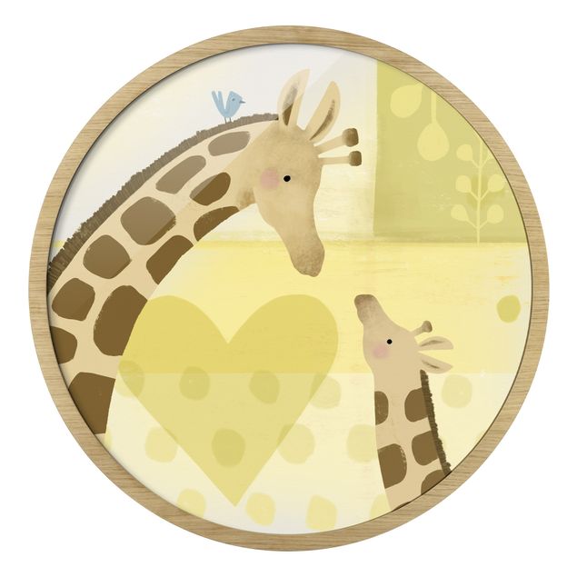 Rond schilderijen Io e la mamma - Giraffe