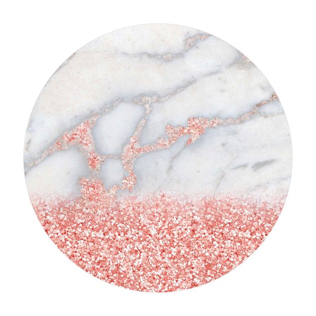 eetkamer tapijt Marble Optics With Light Pink Confetti