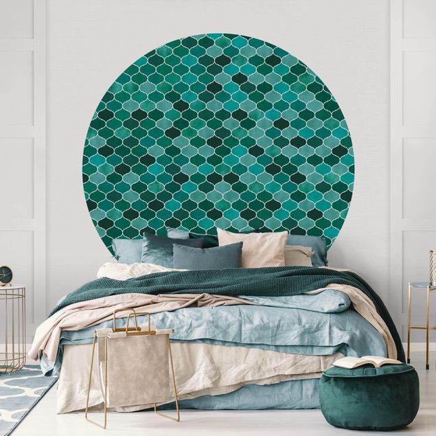Behangcirkel Moroccan Watercolour Pattern