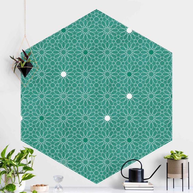 Hexagon Behang Moroccan Stars Pattern