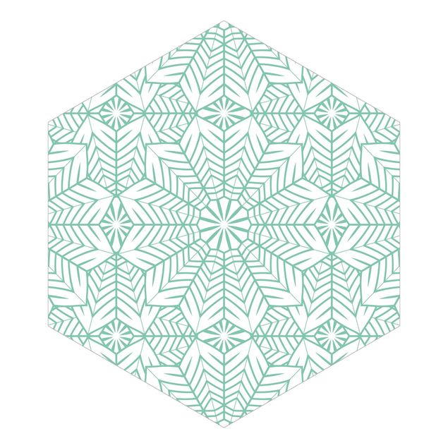 Hexagon Behang Moroccan XXL Tile Pattern In Turquoise