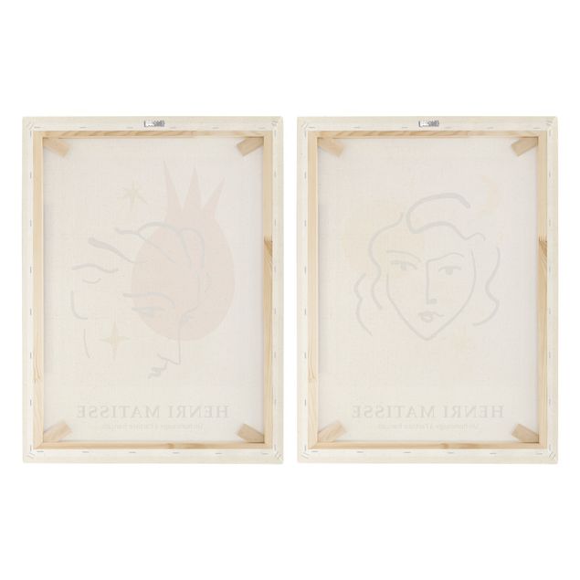 Natuurlijk canvas schilderijen - 2-delig  Matisse Homage - Faces