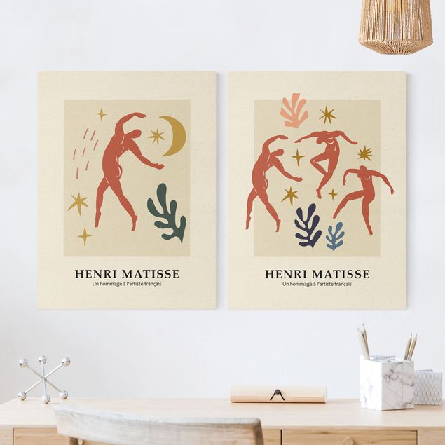 Natuurlijk canvas schilderijen - 2-delig  Matisse Homage - Dances