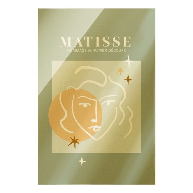 Glasschilderijen Matisse Interpretation - Face And Stars