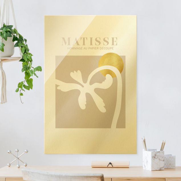 Glas Magnettafel Matisse Interpretation - Palm Tree And Sun